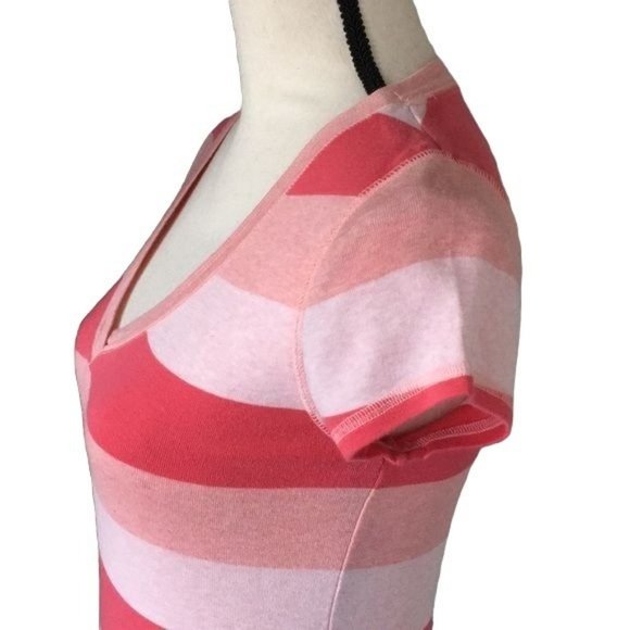 Gap Salmon and Peach Striped Tee - Picture 2 of 5